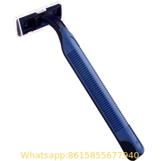 Cheapest Wholesale Triple Blade with Lubricant Rubber Handle Disposable Razor