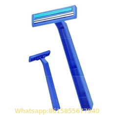blue color Cheap Twin Blade Disposable Item with Stainless Steel Razor