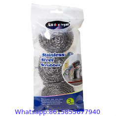 kitchen cleaning utensil stainless steel wire scourer/ss scourer/AISI 410 scrubber