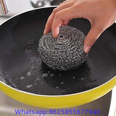 AISI410 430 Metal Stainless Steel Wire Wool Pot Scourer Scrubber Sponges Scrubbing For Cleaning Kitchen