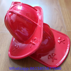 Red Fire Chief Hats with Blue Shield - Medium Size