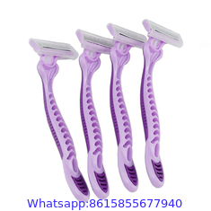 R319 Wholesale Professional Manufacturer disposable triple blade razor with lubricating strips