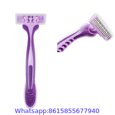 R319 Wholesale Professional Manufacturer disposable triple blade razor with lubricating strips