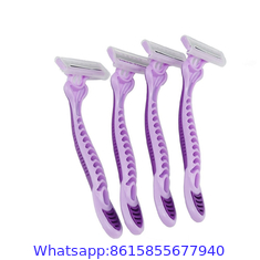 R319 Wholesale Professional Manufacturer disposable triple blade razor with lubricating strips