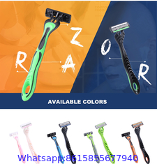 #2021 High quality green color three blade disposable razor