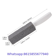 Pumice Toilet Bowl Ring Remover, Grey Pumice Stone with Handle, Removes Unsightly Toilet Rings, Stains from Toilet