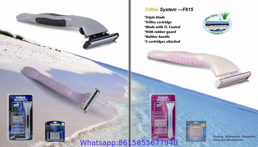 615 changeable head refills /cartridge triple blade system razor