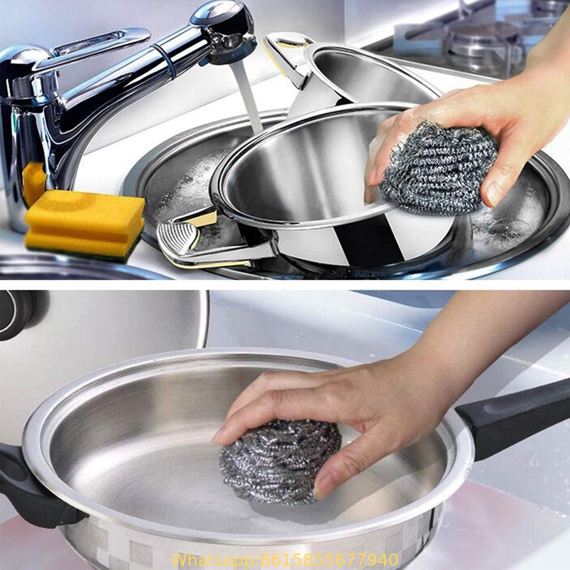 Heavy Duty Stainless Steel Scrubbers,stainless steel pot scrubber Large 50 Gram (12/Pack)